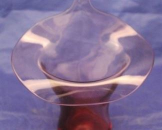36 - Purple Jack in Pulpit Glass Vase 6 1/2" tall
