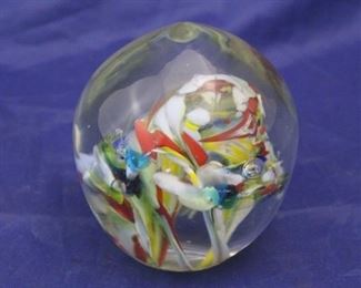 49 - Art Glass Paperweight 3" tall
