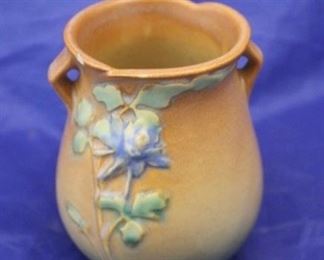 50 - Roseville Columbine Pottery Vase 4" tall 12-4 Chip on rim