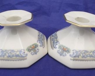 96 - Pair Lenox Autumn Candle Holders 2 1/2" tall

