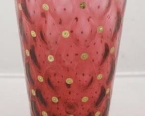159 - Cranberry Glass Vase 8" tall
