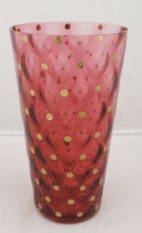 159 - Cranberry Glass Vase 8" tall
