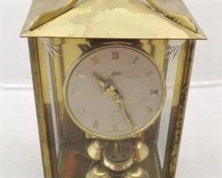 202 - Schatz German Brass Clock 8 1/2" tall
