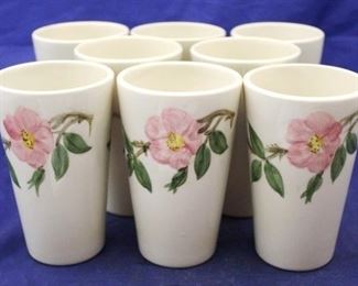 243 - Set of 8 Franciscan Desert Rose Tumblers-AS IS Couple cracked
