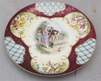 288 - Antique Hand Painted Plate 16" round
