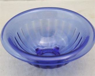 294 - Depression Blue Glass Mixing Bowl 8" round
