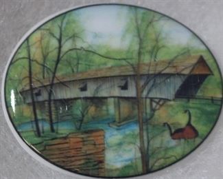 305x - P Buckley Moss Old Covered Bridge Pin
