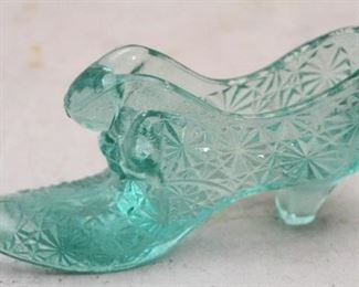 310 - Fenton Teal Glass Shoe 6: long
