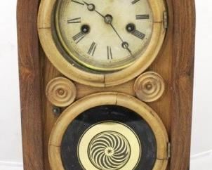 344 - Ingraham Wood Mantle Clock 15 1/2" X 9 1/2"
