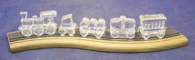 349 - 5 piece Swarovski Crystal Train set with base 12" long
