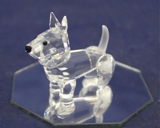350 - Swarovski Crystal Dog with glass base 2" long
