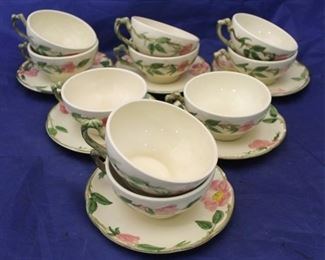 363 - Franciscan Desert Rose Cup and Saucers 16piece
