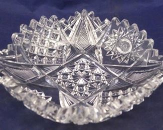371 - Cut Glass Crystal Dish 6 1/2" X 6"
