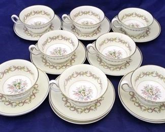 381 - 19 piece Wedgwood "Sandringham"cups and Saucers
