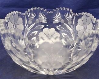 399 - Thistle Cut Glass Crystal Bowl 9" round
