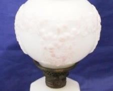 496 - Milk Glass Oil Lamp 11" tall
