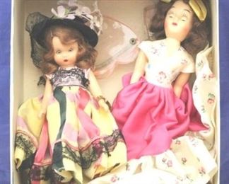 502 - Vintage Dolls (2 pc) with box 6 3/4" tall
