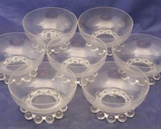 524 - Imperial Candlewick Set of 7 Glass Bowls-4" round
