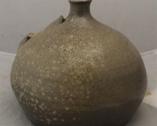 556 - Stoneware Jug (as is no handle) Flat Bottom, Ship's Bottle
