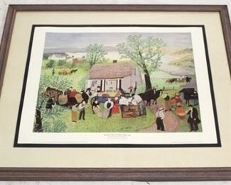606 - Grandma Moses "Moving Day on the Farm" #2042/3000 32 1/2" X 27" Framed print
