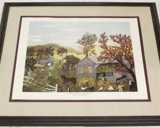 609 - Grandma Moses "For This Is the Fall of The Year" Framed Print 2042/3000 33" X 27"
