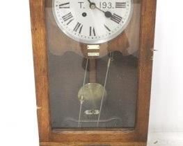 617 - Gledhill-Brook Time Recorder Co. Time Clock 46"X16 1/2" Oak case
