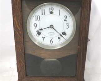 616 - International Time Recorder Co.Time Clock 25" X 16" Oak case
