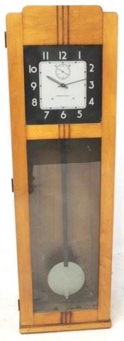 619 - International Time Recorder Co. Time Clock 63" X 18 1/2" Mid century design Tall case
