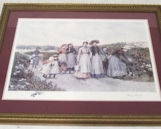 626 - Jennie Brownscombe Framed Print "Berry Pickers" 40 X 42
