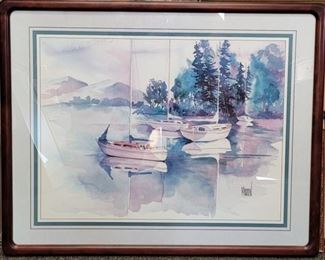 627 - Madden Framed Sailboat Print- 29 1/2"X 23 1/2"

