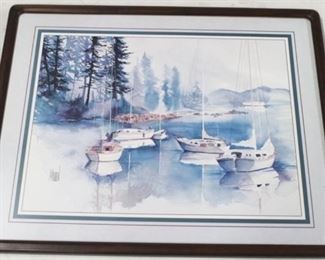 629 - Madden Framed Sailboat Print- 29 1/2"X 23 1/2"
