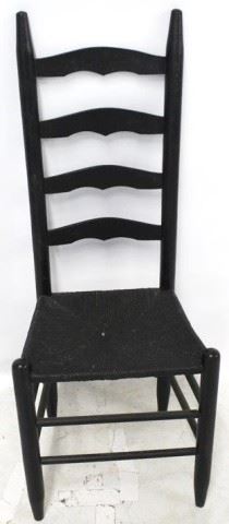 659 - Painted Ladder Back Chair 40" X 14" X 16 1/2"
