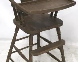 670 - Vintage Carved High Chair w/ Tray 40" X18" X 15"
