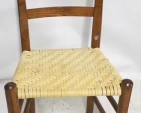 673 - Primitive Woven Seat Chair 34" X 16" X 14"
