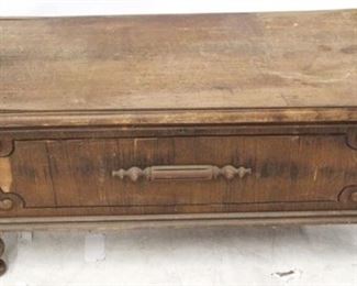 682 - Carved Jacobean Blanket Chest - as is 18 x 39 1/2 x 17 1/2
