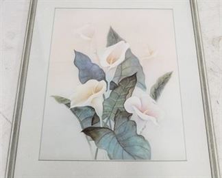 692 - Framed flower print 30 x 23 1/2
