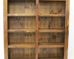 696 - Open front wooden bookshelf 82 x 48 1/2 x 11
