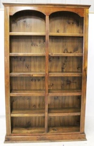 696 - Open front wooden bookshelf 82 x 48 1/2 x 11
