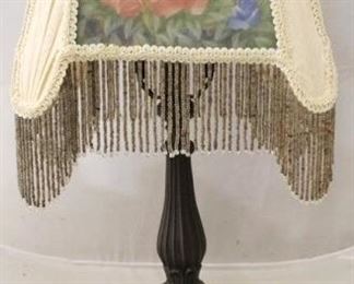 735 - Lamp with fringed shade 16 1/2" tall
