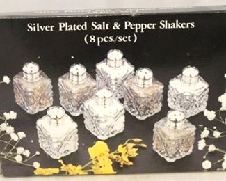 760 - Silver plated salt & pepper shakers in box
