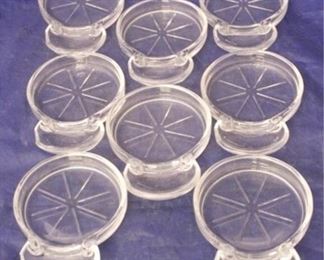 786 - Set of 8 glass coasters/ash trays 4 3/4" round

