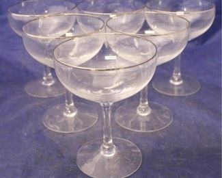 785 - Set of 6 silver rimmed sherbets 5" tall
