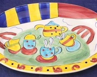812 - Ceramic platter 16 1/2 x 12
