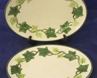 819 - 2 Franciscan Ivy oval platters 11 x 9
