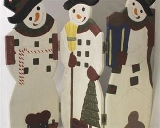 823 - Wooden folding snowman decor 30 x 30
