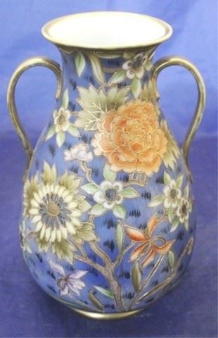 858 - Nippon vase with handles 9 1/2" tall
