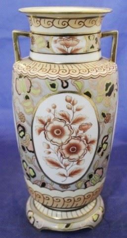 
865 - Nippon hand painted vase 13 1/2" tall
