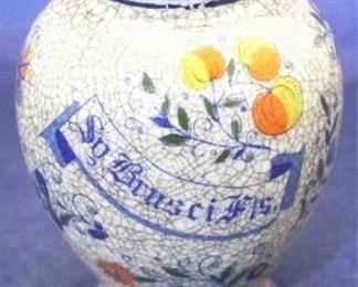 868 - Art pottery apothecary jar 7 1/2" tall


