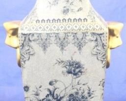 876 - Oriental pottery vase 19" tall

