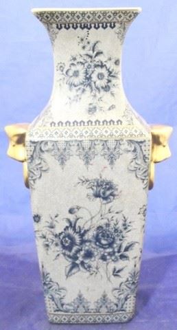 876 - Oriental pottery vase 19" tall


